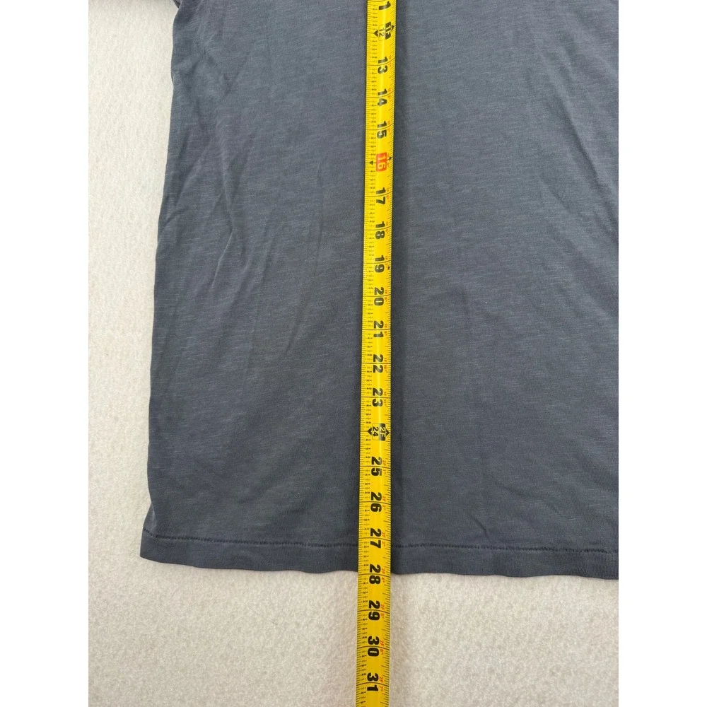J.Crew Mens Large Gray Slub Cotton Garment-Dyed Long Sleeve Henley Shirt
